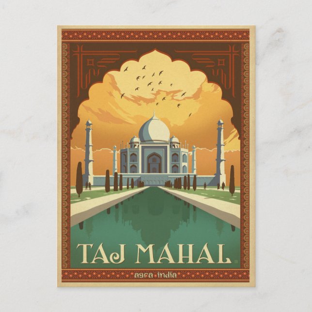 Save the Date | Taj Mahal, India Announcement Postcard (Front)
