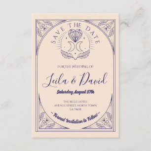 Save The Date Tarot Moon Crystal Hearts Wedding Enclosure Card