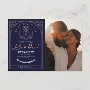 Save The Date Tarot Moon Crystal Hearts Wedding  Enclosure Card