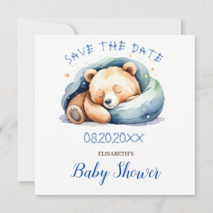 Save the date Teddy Bear Baby Shower Invitation