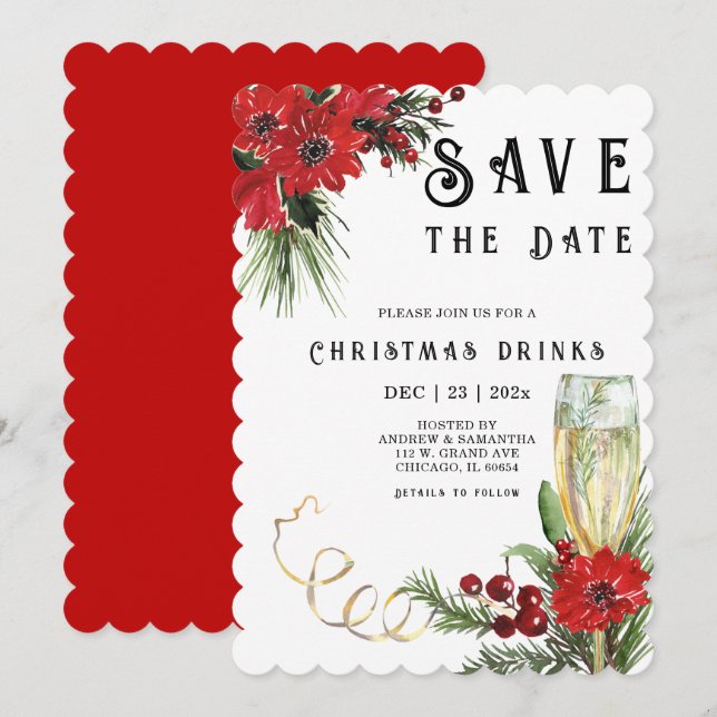 Save The Date Templates Christmas Party (Front/Back)