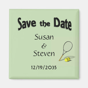 Save the Date Tennis Theme Wedding Magnet