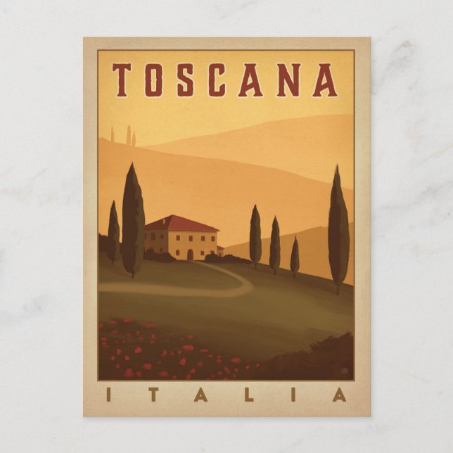 Save the Date | Toscana, Italia Announcement Postcard (Front)