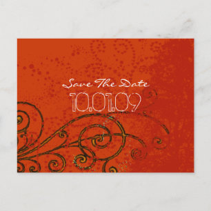 Save the Date- Tree Swirls - Announcement Postcard