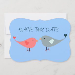 Save the date Trendy and Chic love birds Invitation