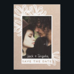 Save the Date Trendy and Modern Photo Craft Card<br><div class="desc">Save the Date Trendy and Modern Photo Craft paper Card is great way to send the big news to your friends and family showcasing a favourite image of yours. Beautiful drawn Mistletoe branches nicely frame the photo.</div>