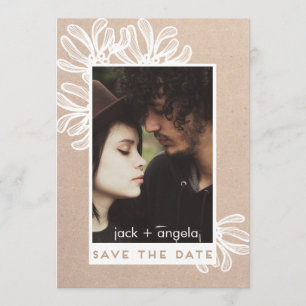 Save the Date Trendy and Modern Photo Craft Card