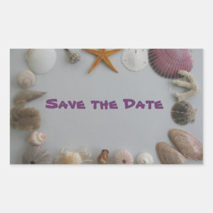 Save the Date/Tropical Destination Rectangular Sticker
