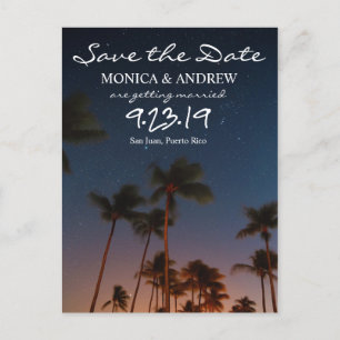 Save the Date Tropical Palm Tree Postcard