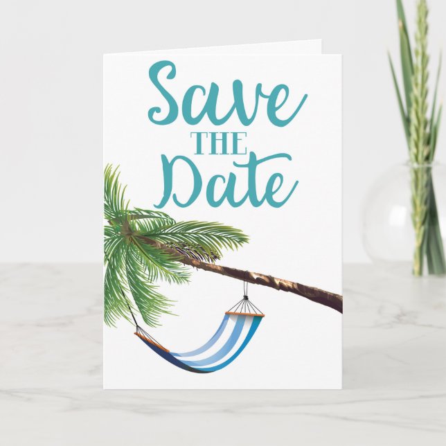 Save The Date Tropical Paradise Note Card (Front)