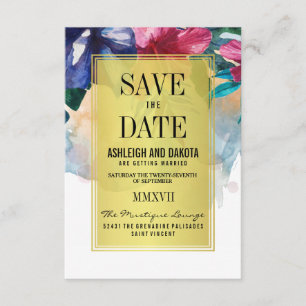 Save The Date   Tropical Watercolor Flowers
