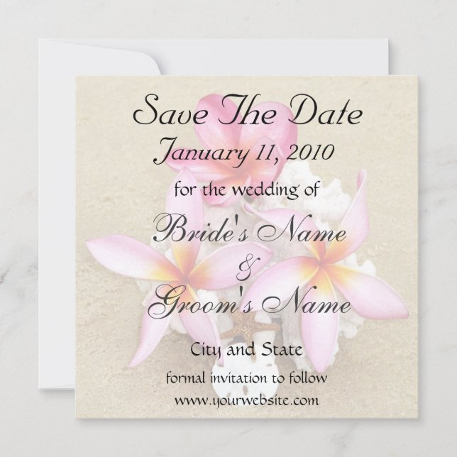 Save the Date Tropical Wedding (Front)