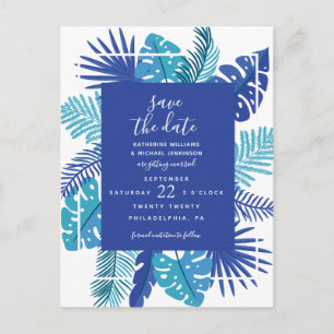 Save The Date Tropical Wedding Postcard