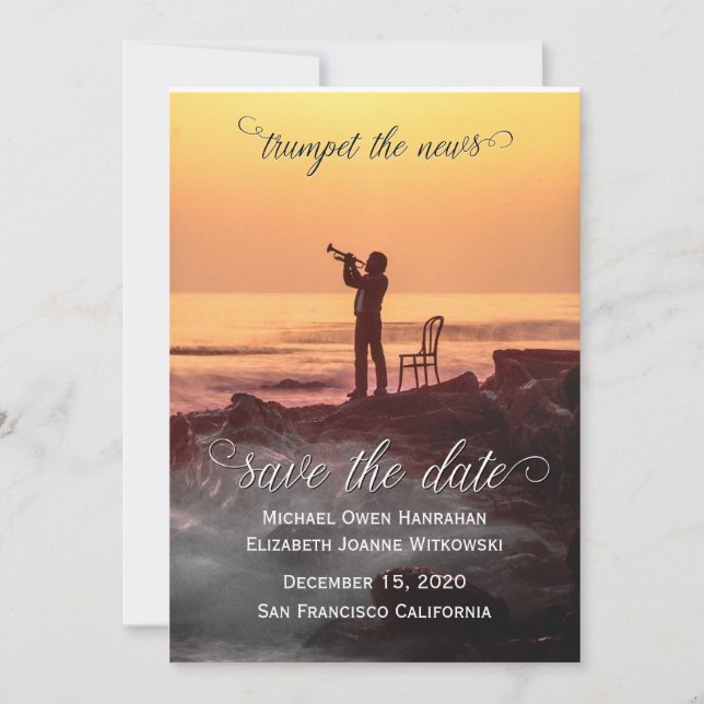 Save The Date Trumpet The News! Invitation (Front)