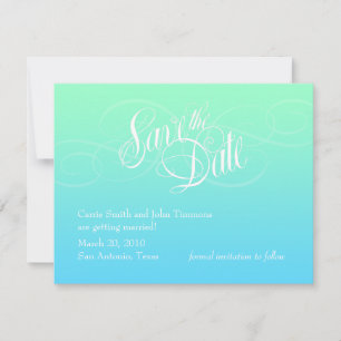 Save the Date Turquoise Gradient Invitation
