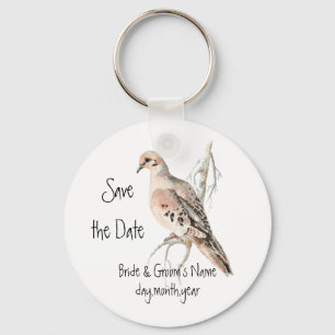 Save the Date, TurtleDove, Bird Wedding Key Ring
