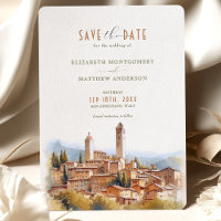 Save The Date Tuscan Wedding San Gimignano Italy