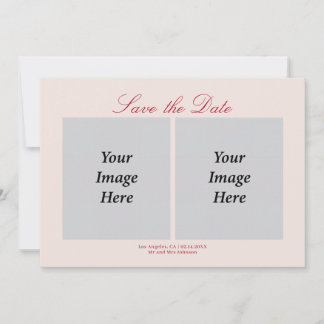 Save the Date Two Photos Custom Location Date