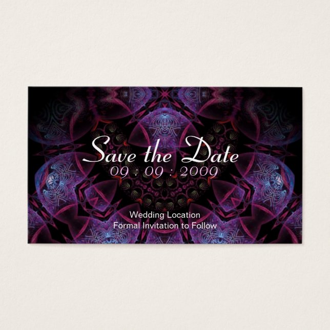 Save the Date v2 Fractal  Card - Customised (Front)