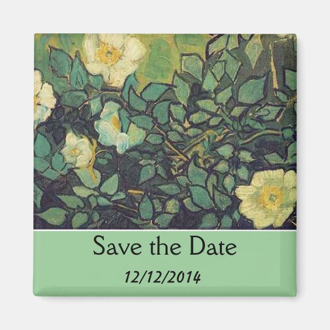 Save the date, Van Gogh Wild Roses. Magnet (Front)