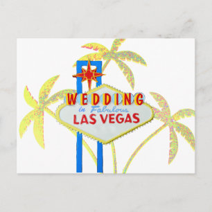 Save the Date Vegas Wedding Sign Announcement Postcard