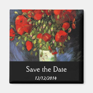 Save the Date, Vincent van Gogh,red poppies Magnet
