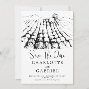 Save The Date Vineyard Winery Wedding