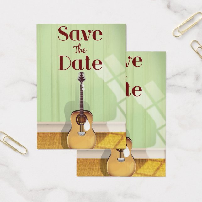 Save the Date Vintage Acoustic Guitar (Office)