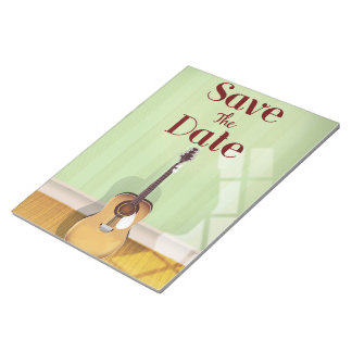 Save the Date Vintage Acoustic Guitar Notepad