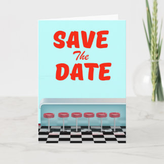 Save the Date vintage american Diner Holiday Card