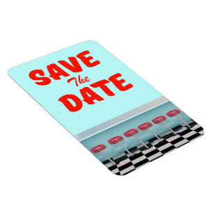 Save the Date vintage american Diner Magnet