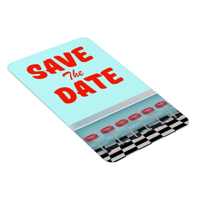 Save the Date vintage american Diner Magnet (Right Side)