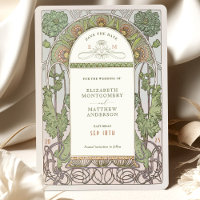 Save the Date Vintage Art Nouveau by Mucha Invitat