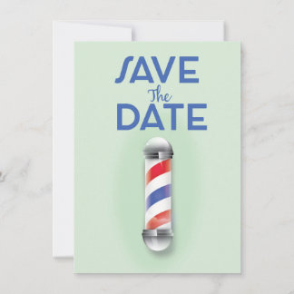 Save the Date Vintage Barber Shop Invitation
