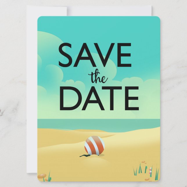 Save the Date Vintage Beach (Front)