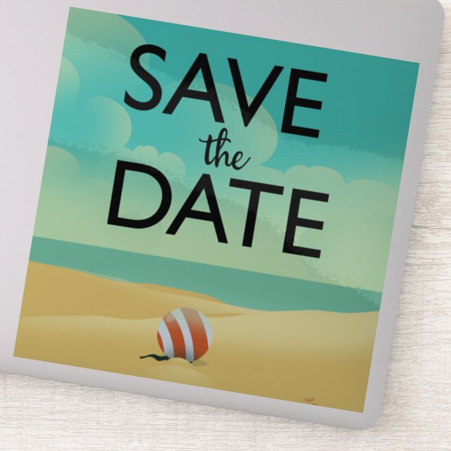 Save the Date Vintage Beach (Detail)