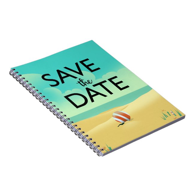 Save the Date Vintage Beach Notebook (Right Side)
