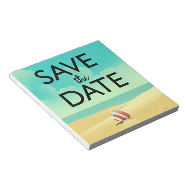 Save the Date Vintage Beach Notepad (Angled)