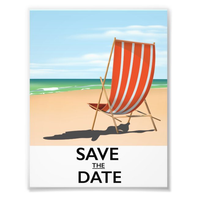 Save the date vintage beach poster (Front)