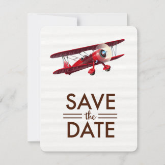 Save the Date vintage bi-plane