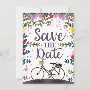 Save The Date Vintage Bicycle Invitation