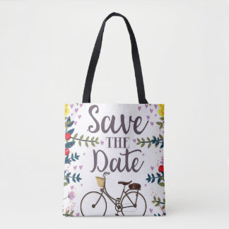 Save The Date Vintage Bicycle Tote Bag