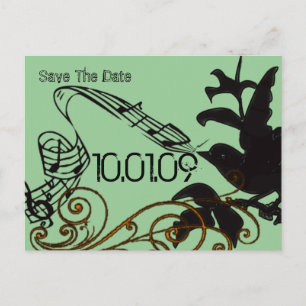 Save the Date Vintage Bird Silhouette Announcement Postcard