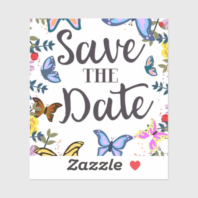 Save the Date Vintage Butterflies. (Sheet)