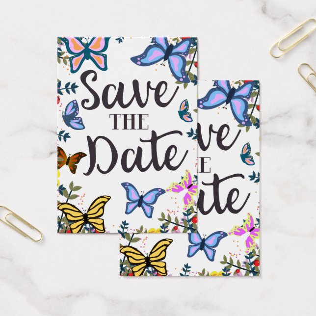 Save the Date Vintage Butterflies. (Office)
