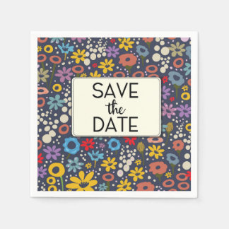 Save the Date Vintage Floral pattern Napkin