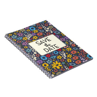 Save the Date Vintage Floral pattern Notebook