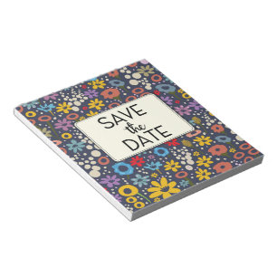 Save the Date Vintage Floral pattern Notepad