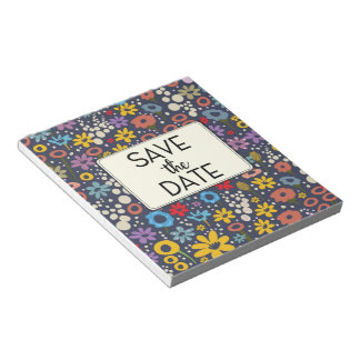Save the Date Vintage Floral pattern Notepad