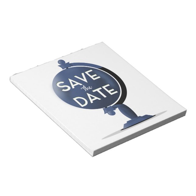 Save The Date Vintage Globe Notepad (Angled)